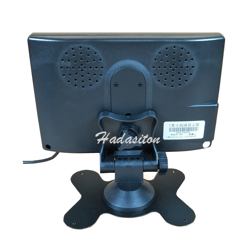 7 inch HD Screen Car Monitor 1024x600 Security Monitor Parking Assistance Rearview Camera Optional
