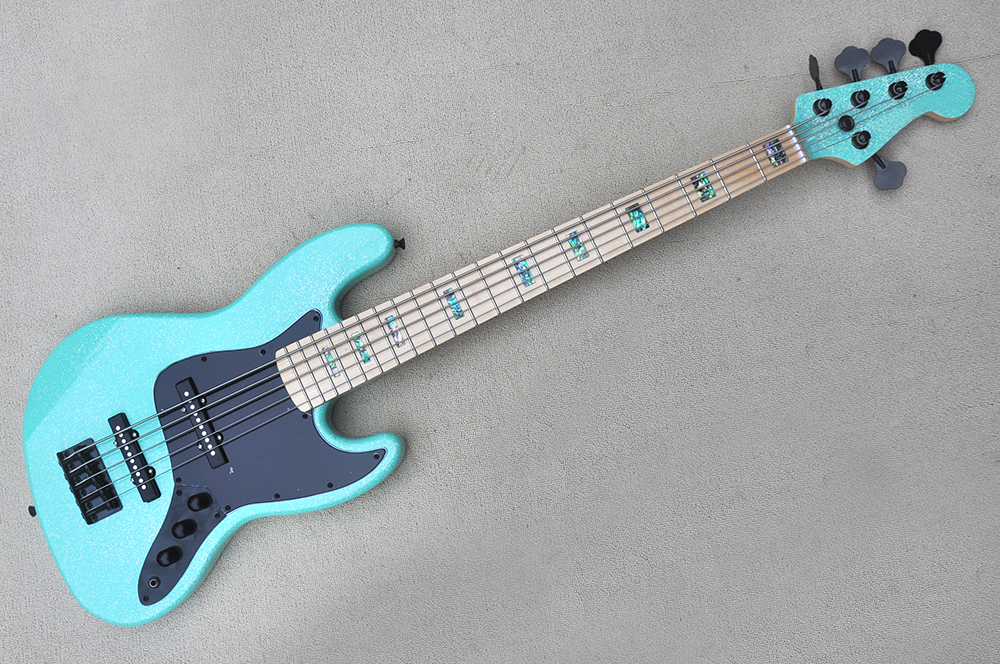 Factory Custom Green Granule Shining Paint 5 Strings Electric Bass Guitar with Black hardwares Maple Fretboard Abalone Fret Inlay Can be Customized
Factory Custom Green Granule Shining Paint 5 Strings Electric Bass Guitar with Black hardwares Maple Fretboard Abalone Fret Inlay Can be Customized