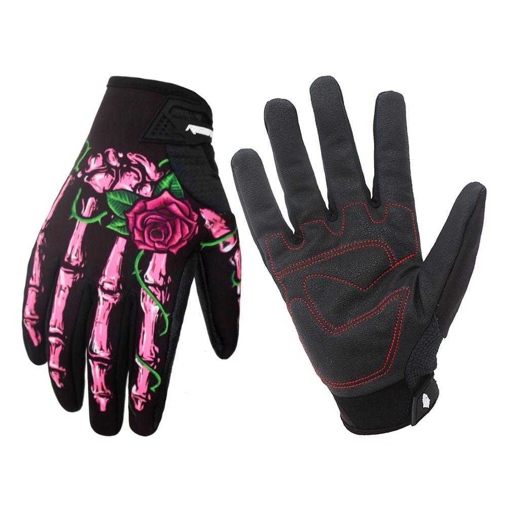 Cycling Gloves Motorcyc Winter Bike Riding Joint Printing Motor Full Finger ghost cl Windproof Men Women Guantes Moto L221024