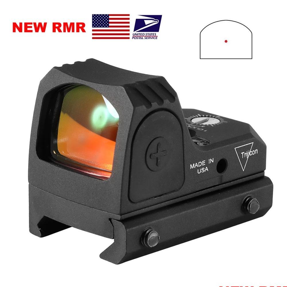 

Hunting Scopes New Mini Rmr Red Dot Sight Collimator Rifle Reflex Sights Scope Fit 20Mm Weaver Rail For Airsoft / Hunting Rifles Dro Dhgfq