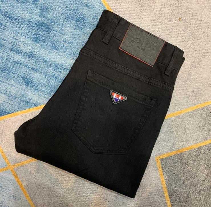 Jeans Men's the High Elastic Mid Waist Cotton Gauze Straight Black Jeans in Autumn and Winter of 2022 Can Be Casual or FormalW62V