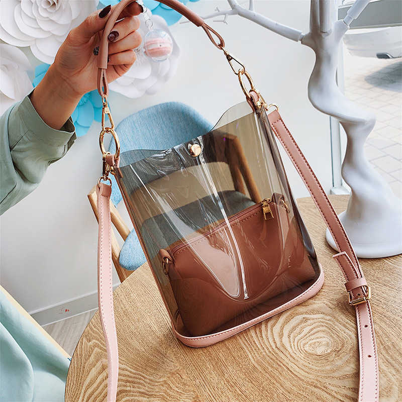 Mini Clear PVC Crossbody Shoulder Bag Summer Autumn Women Shopping Transparent Bags Y2210, Pink 
Mini Clear PVC Crossbody Shoulder Bag Summer Autumn Women Shopping Transparent Bags Y2210, Pink