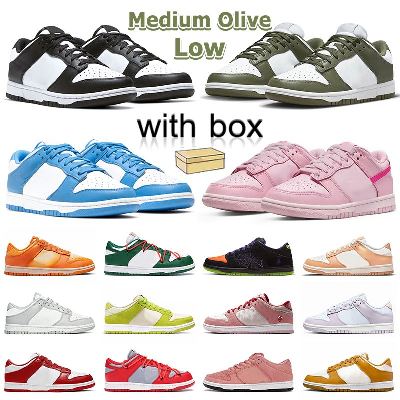 Panda Lows Casual Shoes With Box Dunks Fahion Low Sneakers Reverse Pandas Triple Pink Pig Medium Oliver Harvest Moon Night of Mischief UNC