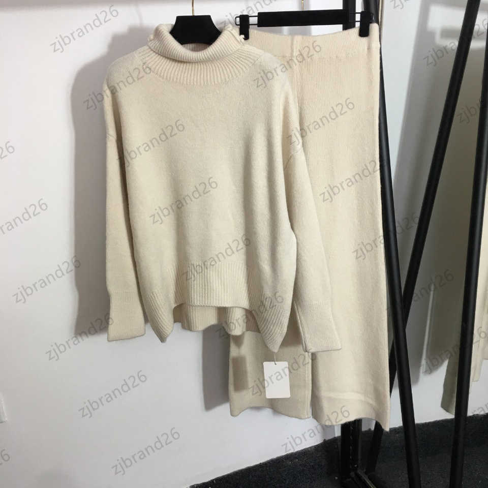 Brand Womens Two Piece Pant High Collar Irregular Hem Long Sleeves Loose Sweater Tops High-waisted Wide-legged Pants Temperament Gentle Women Clothes
Brand Womens Two Piece Pant High Collar Irregular Hem Long Sleeves Loose Sweater Tops High-waisted Wide-legged Pants Temperament Gentle Women Clothes