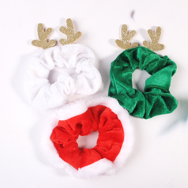 Baby Headbands Christmas Headdress Simple Lovely Cartoon Flannel Large Intestine Hair Circle Santa Claus Elk Tree Hair Ornaments Tie Head Rope Kids Ac