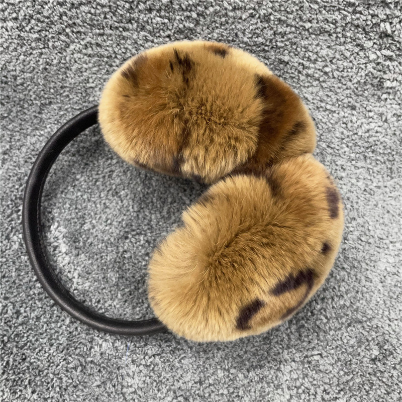 Ear Muffs Natural 100% Rex Rabbit Fur muff Womens Autumn and Winter Warm muffs Cover Warmer 221024