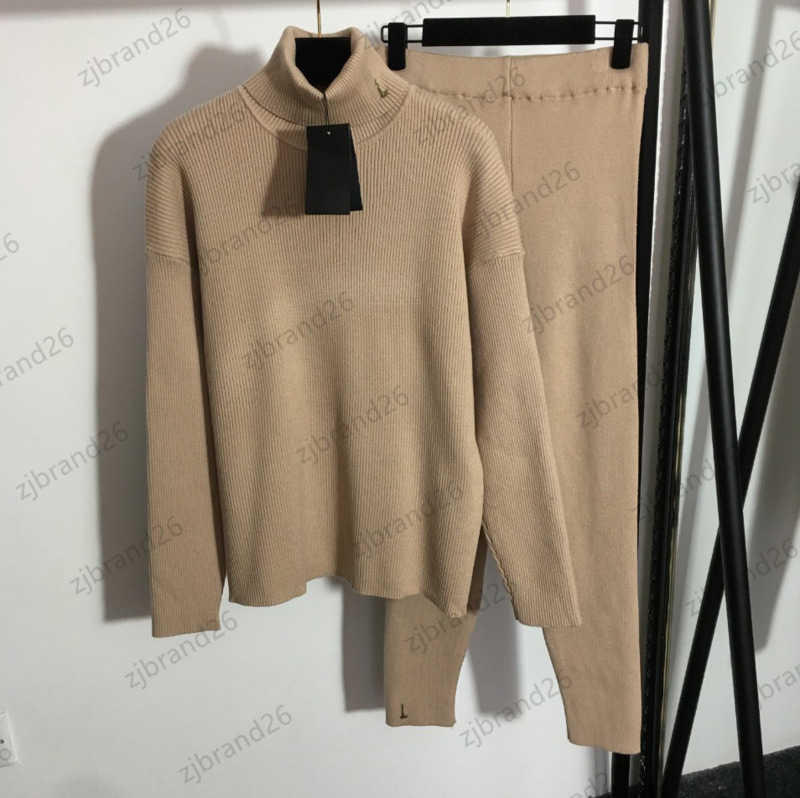 Womens Two Piece Pant Brand Logo Embellished High Collar Long Sleeve Sweater Tops Elastic Waist Slim Trousers Autumn And Winter Warm Women Apparel 5 Colors, 18
Womens Two Piece Pant Brand Logo Embellished High Collar Long Sleeve Sweater Tops Elastic Waist Slim Trousers Autumn And Winter Warm Women Apparel 5 Colors, 18