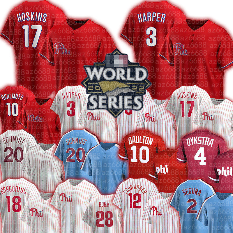 Rhys Hoskins Kyle Schwarber Baseball Jerseys J.T. Realmuto Nick Castellanos Bryce Alec Bohm Harper Philadelphia Jean Segura Bryson Stott Brandon Marsh Phillies Vie, Custom retro men jersey
Rhys Hoskins Kyle Schwarber Baseball Jerseys J.T. Realmuto Nick Castellanos Bryce Alec Bohm Harper Philadelphia Jean Segura Bryson Stott Brandon Marsh Phillies Vie, Custom retro men jersey