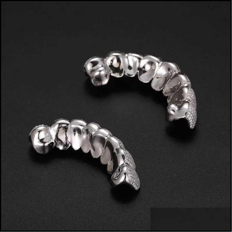 Grillz Dental Grills Exclusive Customization Moissanite Teeth Iced Out Hop 925 Sier Decorative Braces Real Diamond