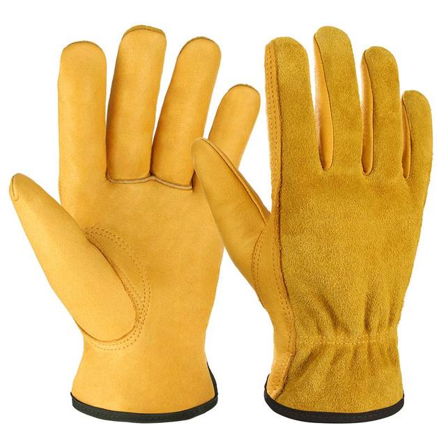 

Men Work Gloves Soft Cowhide Driver Hunting Driving Farm Garden Welding Security Protection Safety Workers Mechanic Glove