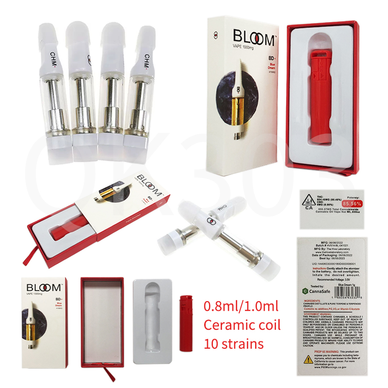 Bloom Glass Carts Atomizer Ceramic Coil Vape Cartridges Empty 510 Thread Thick Oil Cartridge Whole Set Vaporizer Packaging
Bloom Glass Carts Atomizer Ceramic Coil Vape Cartridges Empty 510 Thread Thick Oil Cartridge Whole Set Vaporizer Packaging