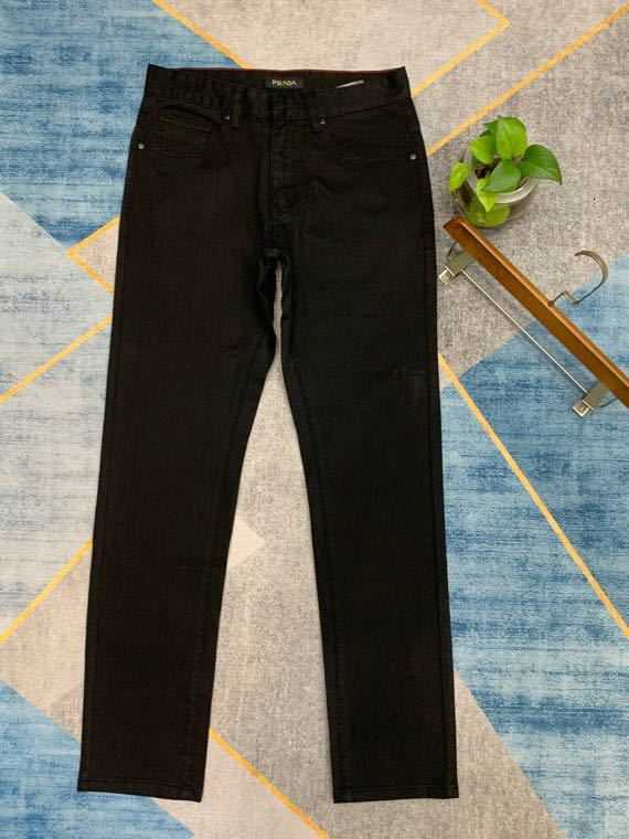Jeans Men's the High Elastic Mid Waist Cotton Gauze Straight Black Jeans in Autumn and Winter of 2022 Can Be Casual or FormalW62V