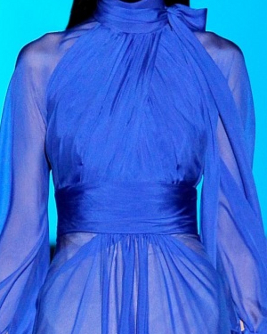 Royal Blue Evening Dress 2023 Elegant Formal Prom Gowns for Women Party Wear High Neck 3/4 Length Sleeve Floor Length Chiffon Vestidos De Fieast Robe 