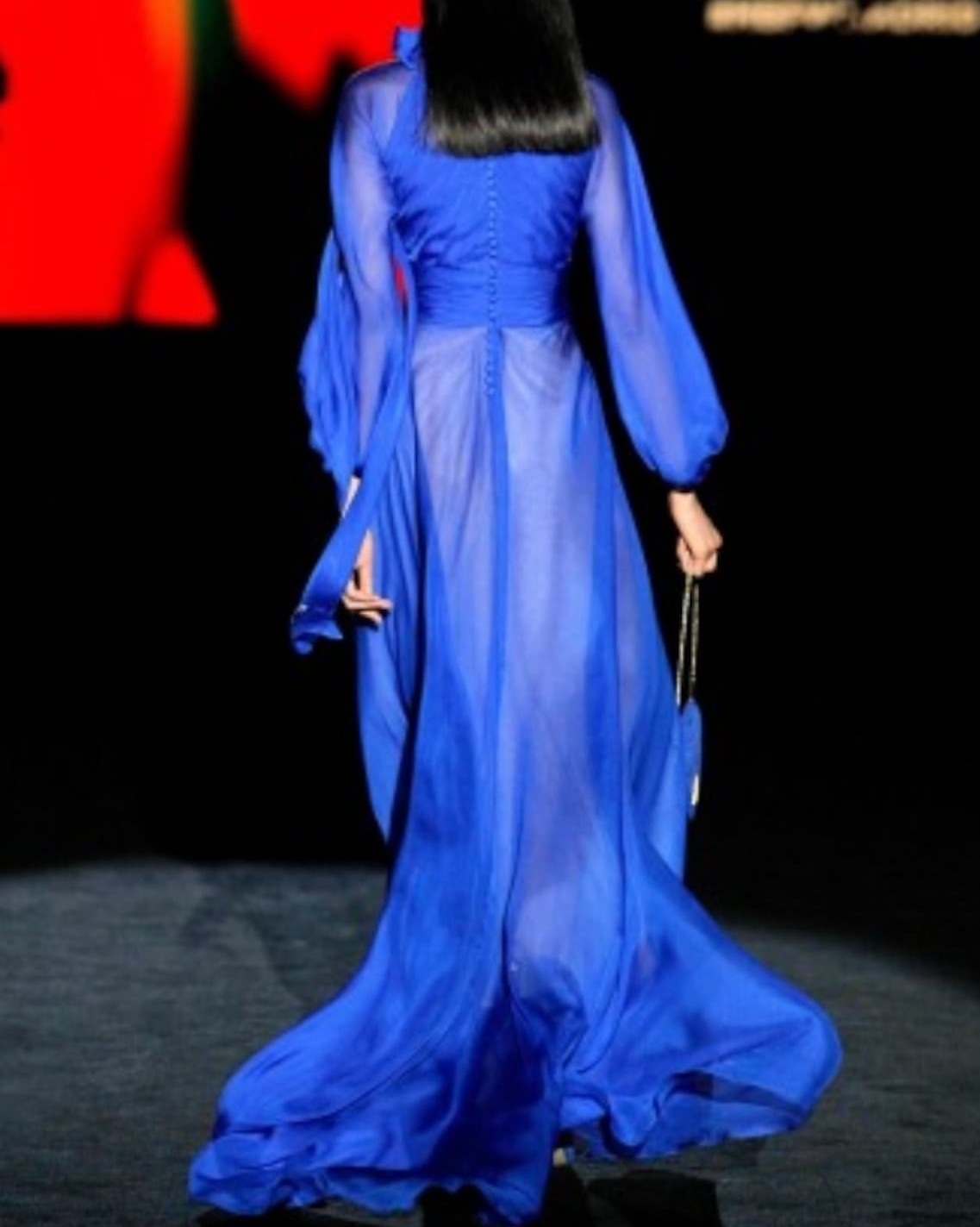 Royal Blue Evening Dress 2023 Elegant Formal Prom Gowns for Women Party Wear High Neck 3/4 Length Sleeve Floor Length Chiffon Vestidos De Fieast Robe 