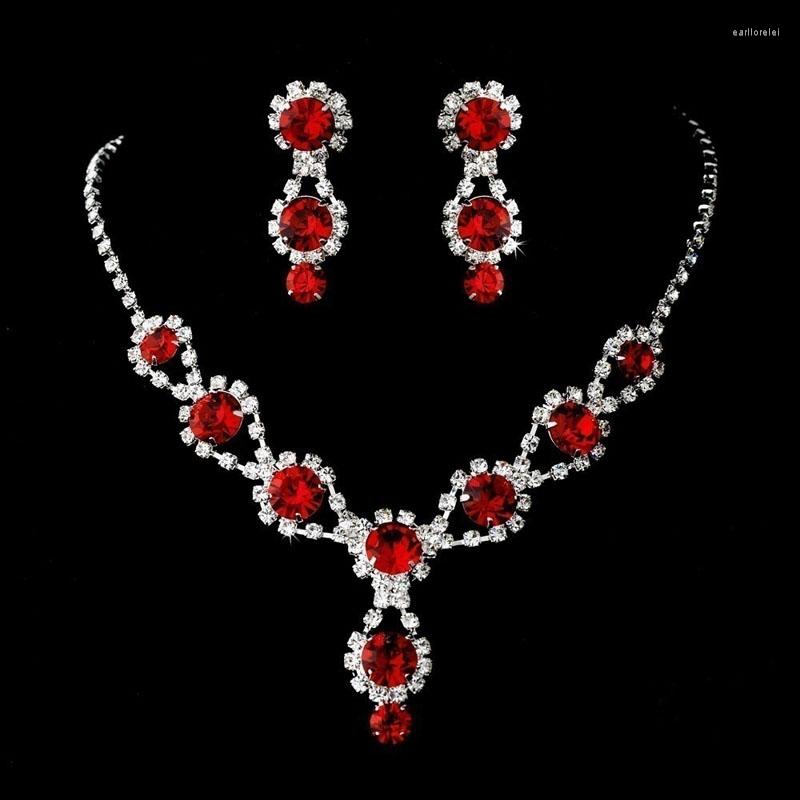 Necklace Earrings Set Elegant Red Blue Water Drop Rhinestone Pink Bride Jewelry Women Accessories, Picture shown
Necklace Earrings Set Elegant Red Blue Water Drop Rhinestone Pink Bride Jewelry Women Accessories, Picture shown