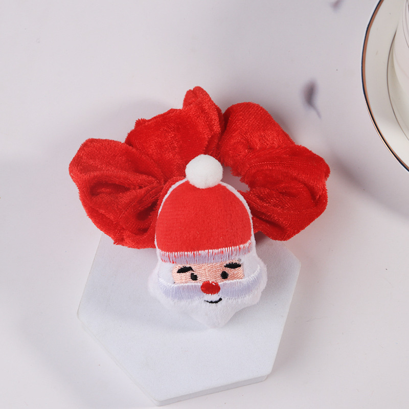 Baby Headbands Christmas Headdress Simple Lovely Cartoon Flannel Large Intestine Hair Circle Santa Claus Elk Tree Hair Ornaments Tie Head Rope Kids Ac