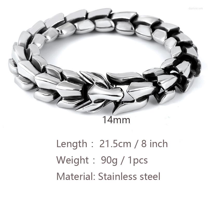 Charm Bracelets Stainless Steel Gold Silver Color Viking Ouroboros Vintage Punk Style Dragon Bracelet For Man
Charm Bracelets Stainless Steel Gold Silver Color Viking Ouroboros Vintage Punk Style Dragon Bracelet For Man