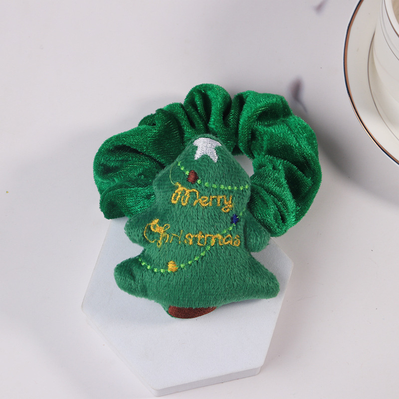 Baby Headbands Christmas Headdress Simple Lovely Cartoon Flannel Large Intestine Hair Circle Santa Claus Elk Tree Hair Ornaments Tie Head Rope Kids Ac