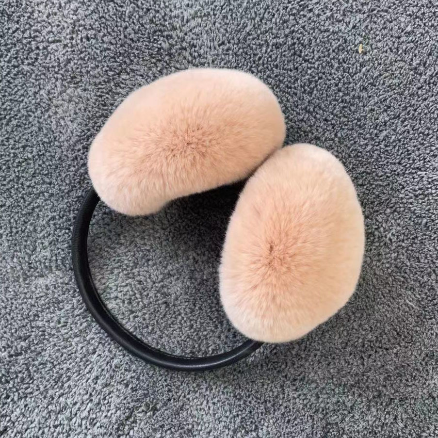 Ear Muffs Natural 100% Rex Rabbit Fur muff Womens Autumn and Winter Warm muffs Cover Warmer 221024