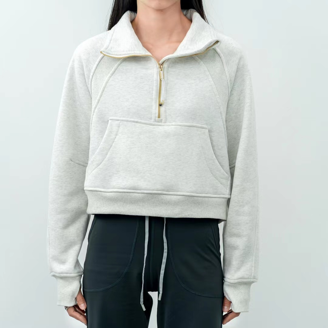Women' Stand-up high collar Jackets Autumn fleece yoga wear Scuba Oversized Half-Zip Hoodie Hoodies Sweatshirts embroidered logo cropped jacket, Terry lavender half zip
Women' Stand-up high collar Jackets Autumn fleece yoga wear Scuba Oversized Half-Zip Hoodie Hoodies Sweatshirts embroidered logo cropped jacket, Terry lavender half zip