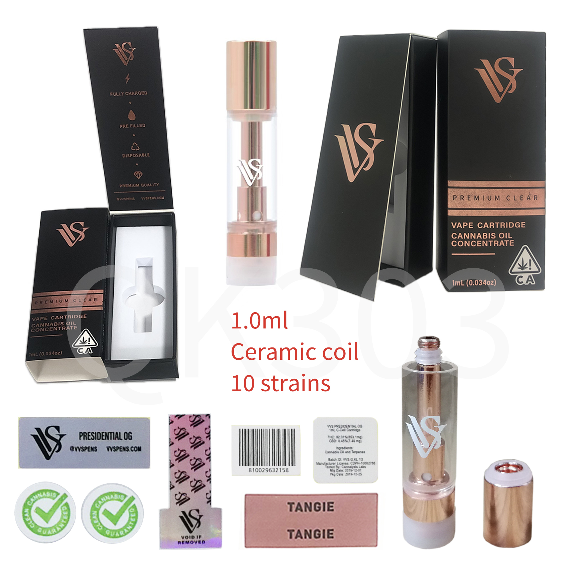 VVS Cartridge Ceramic Coil Atomizers 510 Thread Carts 1.0ML Empty Thick Oil Cart Vaporizer with Gift Box
VVS Cartridge Ceramic Coil Atomizers 510 Thread Carts 1.0ML Empty Thick Oil Cart Vaporizer with Gift Box