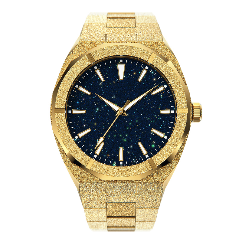Wristwatches High Quality Men Fashion Frosted Star Dust Watch Stainless Steel 18K Gold Quartz Analog Wrist for 221025, Silver polish
Wristwatches High Quality Men Fashion Frosted Star Dust Watch Stainless Steel 18K Gold Quartz Analog Wrist for 221025, Silver polish