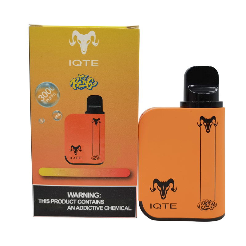 Disposable Vape IQTE King 3000 Puffs E Cigarette 1100mah battery 9ml pre-filled pods device Mesh coil 100% Original
Disposable Vape IQTE King 3000 Puffs E Cigarette 1100mah battery 9ml pre-filled pods device Mesh coil 100% Original