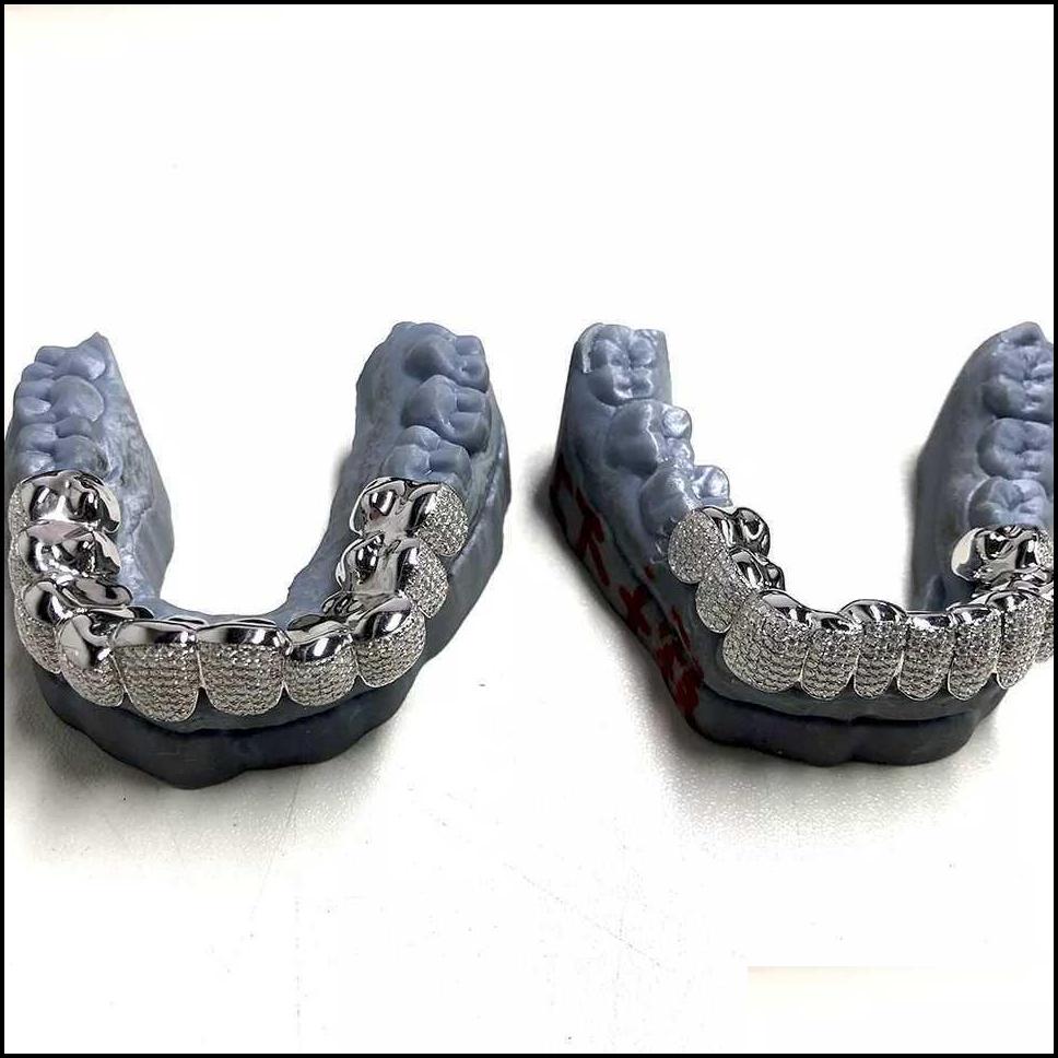 Grillz Dental Grills Exclusive Customization Moissanite Teeth Iced Out Hop 925 Sier Decorative Braces Real Diamond