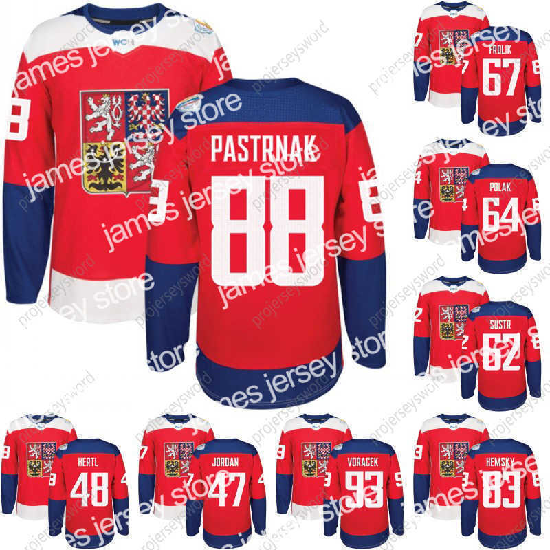 Hockey Jerseys 2016 World Cup of Hockey Czech Republic Team Jersey WCH 46 David Krejci 48 Tomas Hertl 67 Frolik 93 Voracek 17 Sobotka 6 Kempny 88 Pastrnak