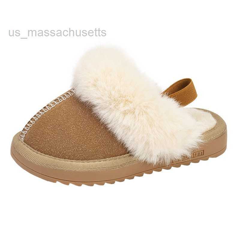 Slipper 2022 Winter New Children's Korean Wool Shoes Fashion Versatile Dragons Girls Wear Casual Cotton Baby L221025