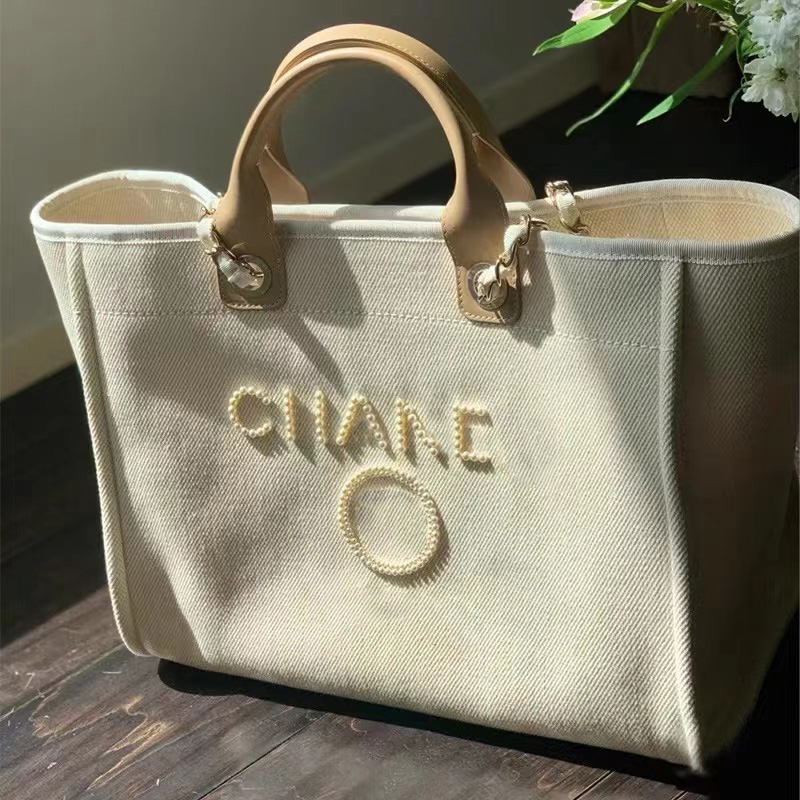 Classic canvas bag women totes ch designer handbag large capacity pearl embroidered tote solid color shoulder shopping bag ladies luxury, Beige
Classic canvas bag women totes ch designer handbag large capacity pearl embroidered tote solid color shoulder shopping bag ladies luxury, Beige