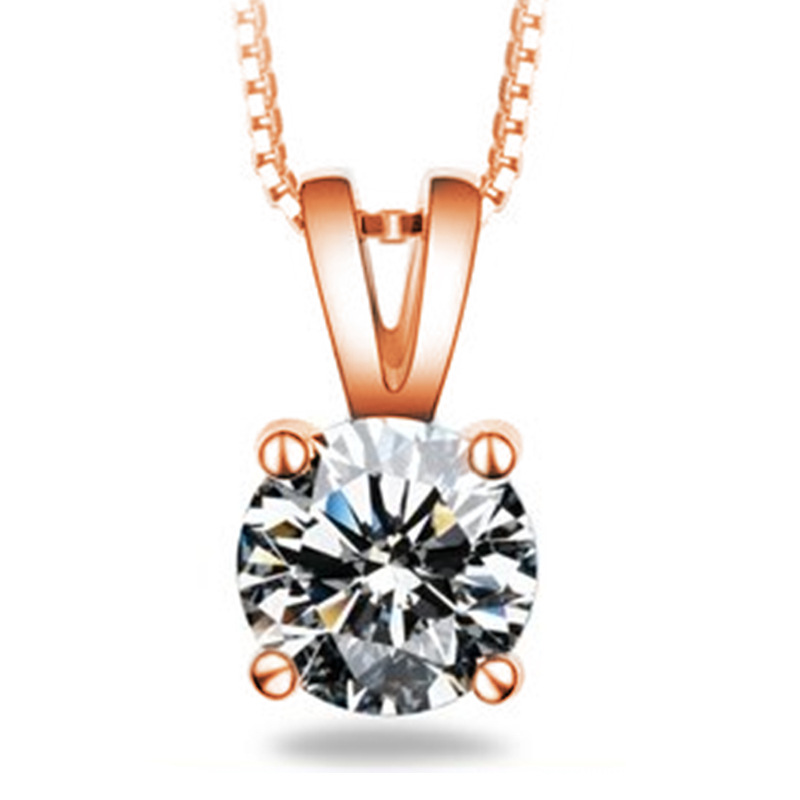 Choucong Brand Four Claw Pendant Luxury Jewelry 925 Sterling Silver Solitaire 5A Cubic Zircon CZ Diamond Gemstones Party Women Wedding Clavicle Neckla