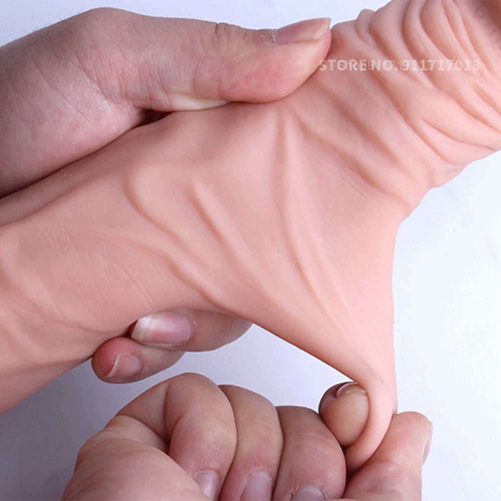 Toys Sex Toys Masseur liquide Silicone Penis Extender Sleeve R￩utilisable Commed D￩tage ￩jaculation Dick Male Dildo Extension Cock ￉largisseur Se