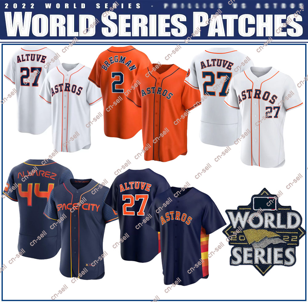 

2022 World Series Astros 27 Jose Altuve Baseball Jerseys City Connect Houston 2 Alex Bregman 44 Yordan Alvarez Jeremy Pena Craig Biggio Kyle Tucker Justin Verlander, Navy flexbase