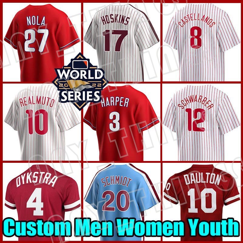 10 JT Realmuto Baseball Custom Philadelphia 2022 Phillies Jersey Aaron Nola 3 Bryce 17 Rhys Hoskins Mike Schmidt Harpe Nick Castellanos Kyle Schwarber Lenny Dykstra, Men custom new cool base(feichengren)
10 JT Realmuto Baseball Custom Philadelphia 2022 Phillies Jersey Aaron Nola 3 Bryce 17 Rhys Hoskins Mike Schmidt Harpe Nick Castellanos Kyle Schwarber Lenny Dykstra, Men custom new cool base(feichengren)