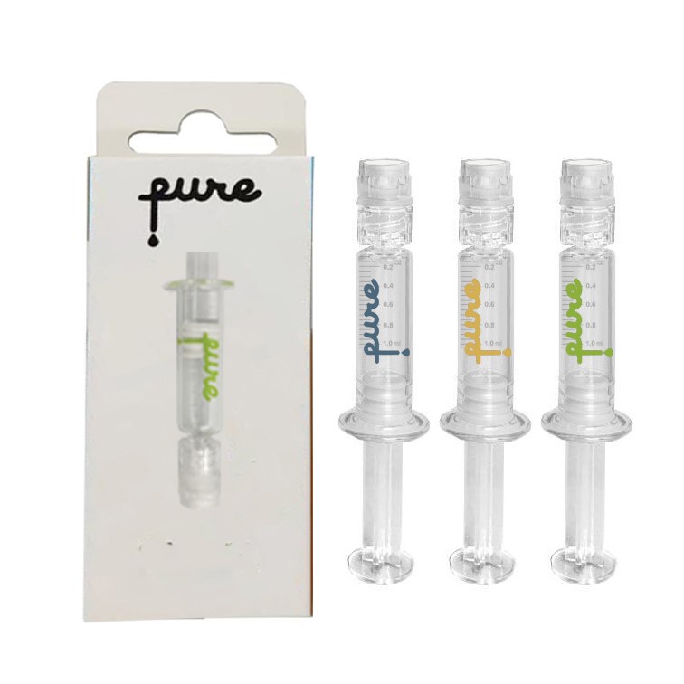 Empty 1ml Pure One syringe Luer Lock Gadgets Glass Syringes Measurement Mark Oil Filling Tools 3 strains Packing box