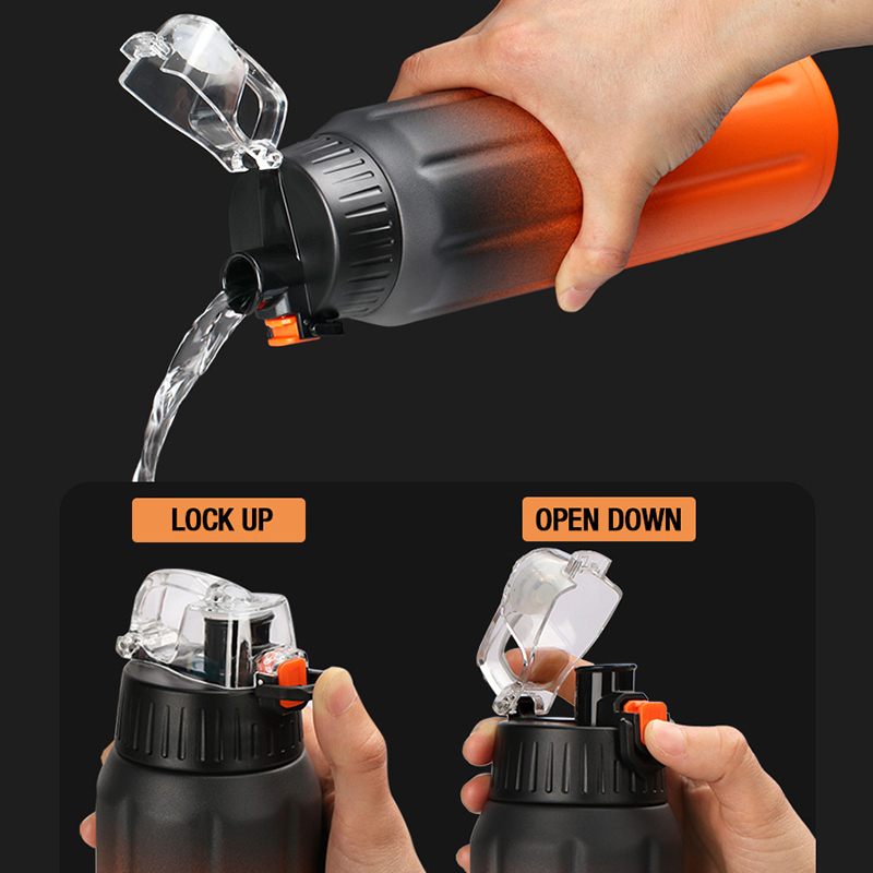 Water Bottles FEIJIAN Double Wall Thermos Sports Bottle 600ml 1810 Stainless Steel Vacuum Flask Insulated Tumbler Leak Proof Customize 221025