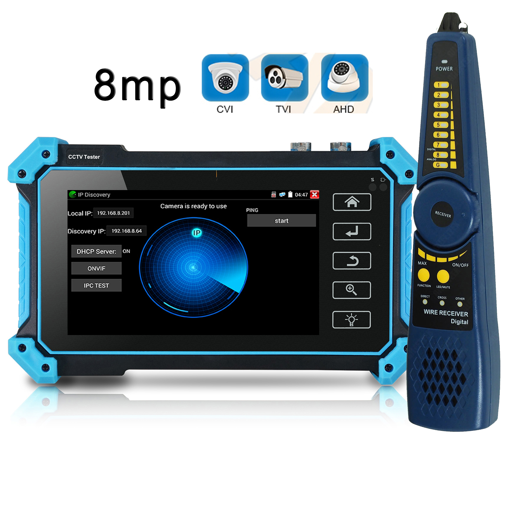 Other Electronics IPC 5200 Plus Full HD 8MP Ip Cvi Tvi Ahd Cvbs Monitor Camera IP Discovery 5inch IPS Touch Screen PTZ Control CCT