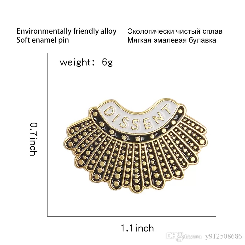 Dissent Collar Brooch Badge Metal Enamel Brooches Feminism Badge Pins Female Wholesale