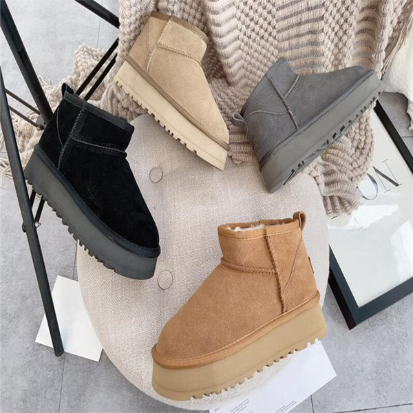 Women Classic Mini Platform Boot Ultra Matte Fur Snow Boots Suede Wool Blend Comfort Winter Designer Ankle Booties Size 35-40, Tan
Women Classic Mini Platform Boot Ultra Matte Fur Snow Boots Suede Wool Blend Comfort Winter Designer Ankle Booties Size 35-40, Tan