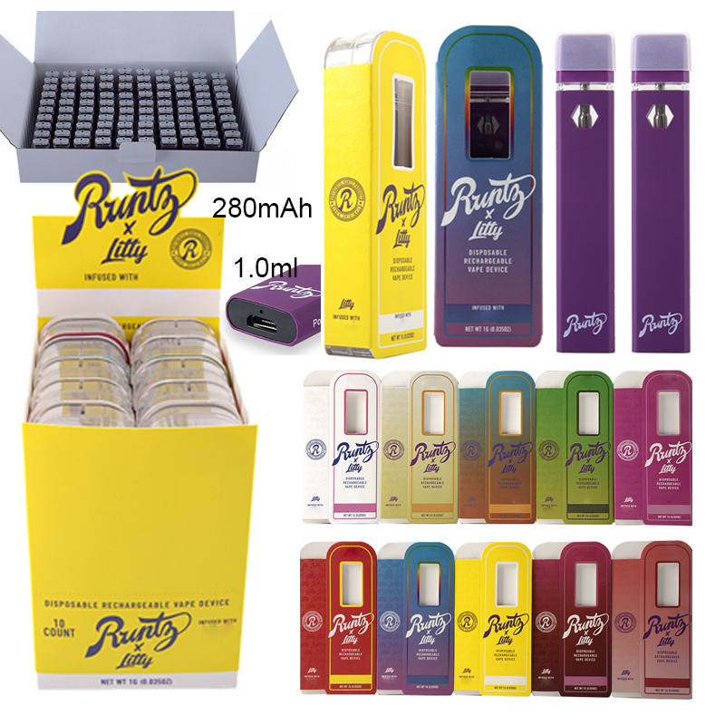 Runty Litty Vape Desechable Rechargeable E Cigarettes Disposable Vape Pens 1ml Empty Device Pod 280mAh Battery Start Kits Dab Pen For Thick Oil
Runty Litty Vape Desechable Rechargeable E Cigarettes Disposable Vape Pens 1ml Empty Device Pod 280mAh Battery Start Kits Dab Pen For Thick Oil