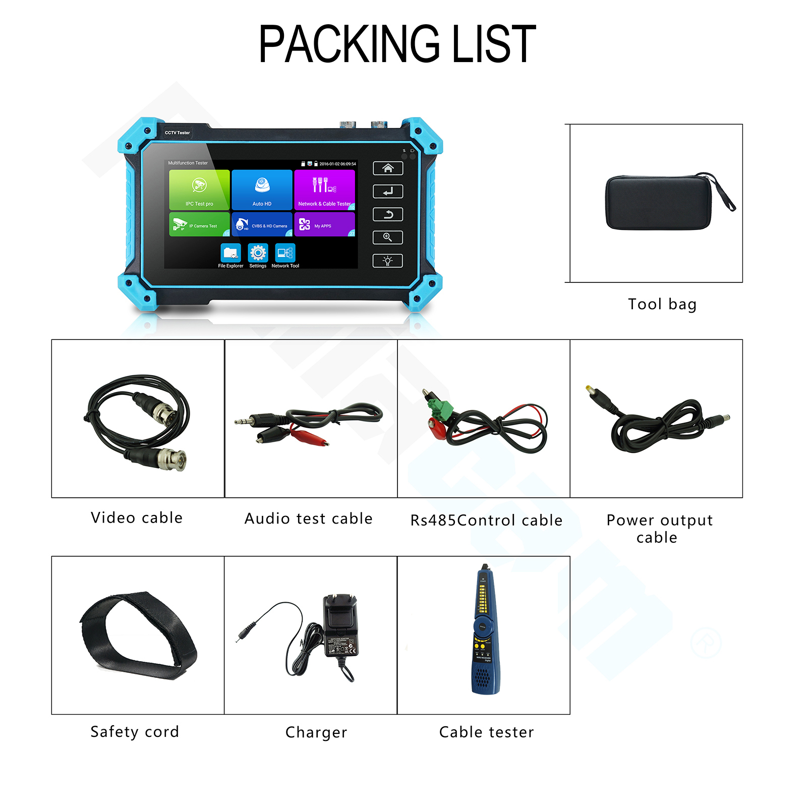 Other Electronics IPC 5200 Plus Full HD 8MP Ip Cvi Tvi Ahd Cvbs Monitor Camera IP Discovery 5inch IPS Touch Screen PTZ Control CCT