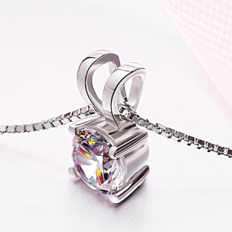 Choucong Brand Four Claw Pendant Luxury Jewelry 925 Sterling Silver Solitaire 5A Cubic Zircon CZ Diamond Gemstones Party Women Wedding Clavicle Neckla