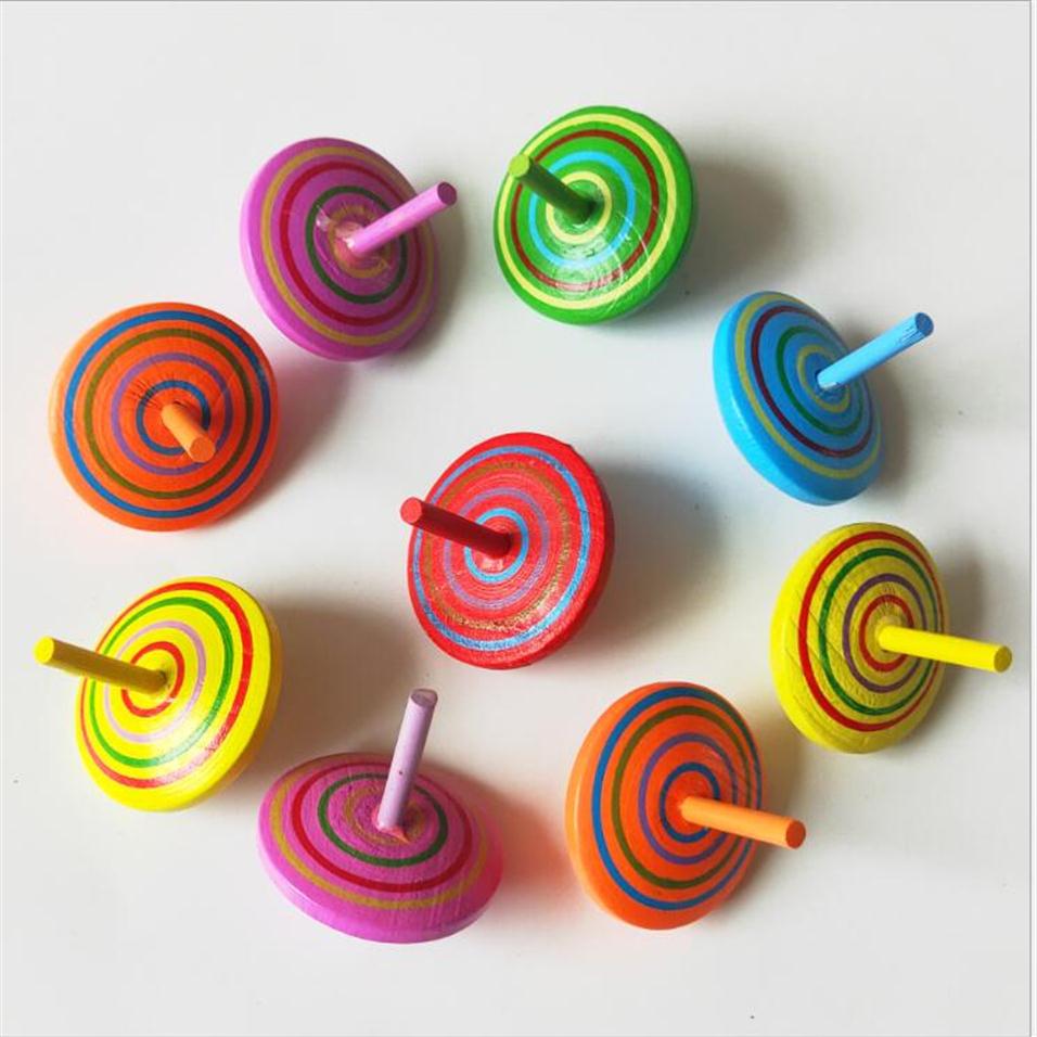 Wooden small spinning top Desktop wooden toy gift Toys Gifts Novelty Gag Toys Spinning kids toys259b