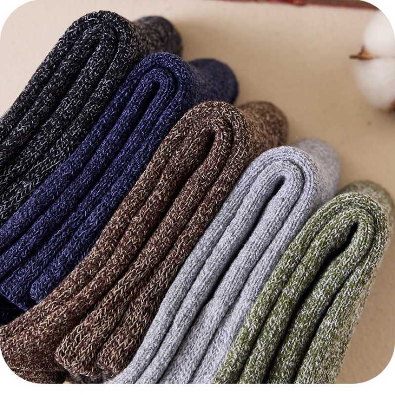 Sports Socks 1-5Pairs/Pack Winter Thick Wool Knitted Innner Flushing Soft Warm Sock Women Men Floor male Mid Tube Stocking Sox L221026