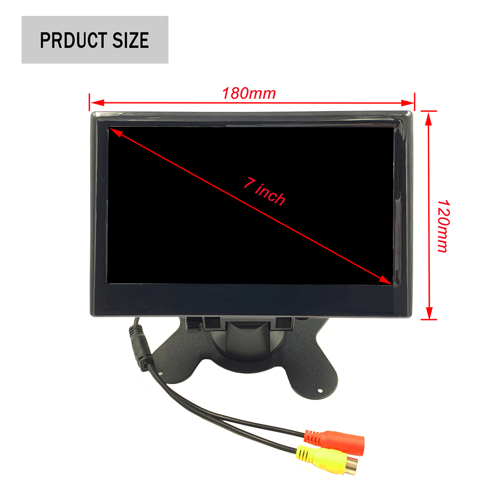 7 Inch for Car Video Monitor TFT LCD Digital 800x480 Screen 2 Way Video Input or Wireless Rrse Rear View Camera Parking C251017