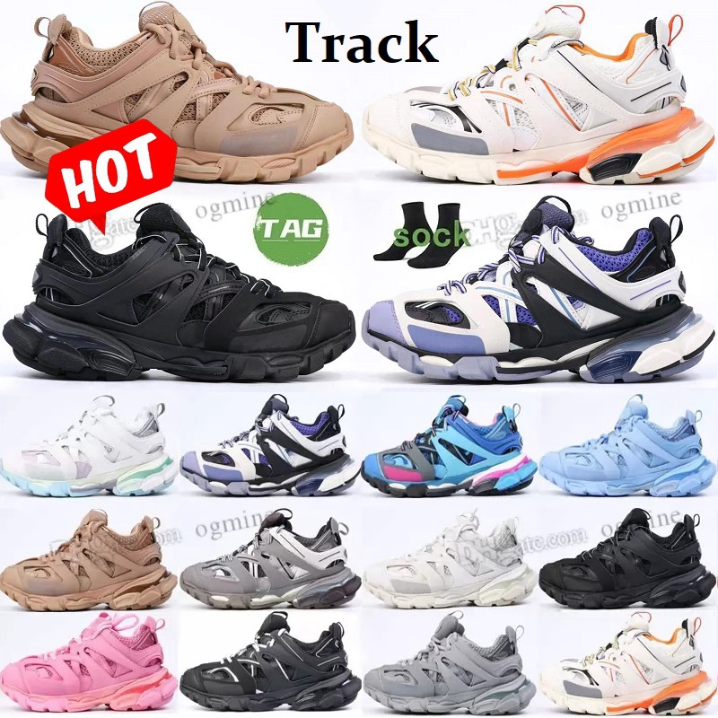 track2 Casual Shoes Leather Trainer Platform Trainers Shoes Luxury Designer Tripler Black Nylon Printed Men Women Track 3.0 mens womens heavy duty sole sneakers 36-45