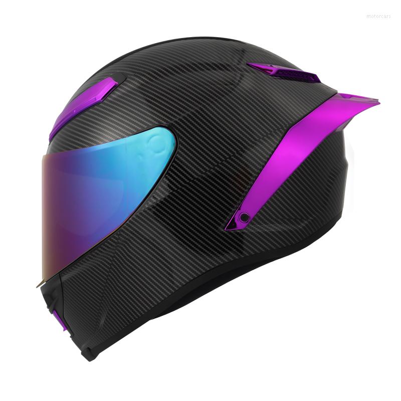 Motorcycle Helmets Women Purple Carbon Fiber Helmet Full Face Racing With Big Spoiler DOT Approved Capacete Casque, Black
Motorcycle Helmets Women Purple Carbon Fiber Helmet Full Face Racing With Big Spoiler DOT Approved Capacete Casque, Black