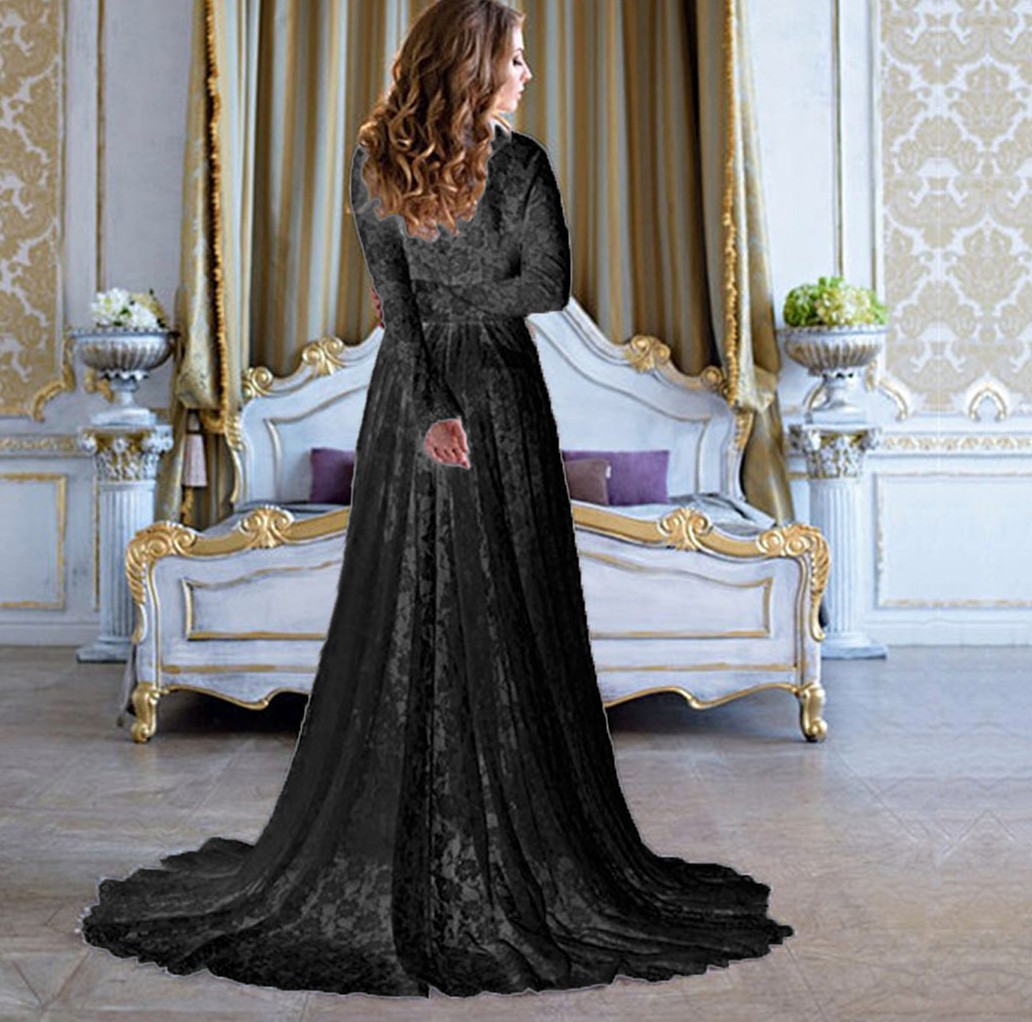 Sexy Summer Beach Lace Wedding Dress 2023 For Bride V-neck Slit Long Sleeves Boho Bridal Gowns Custom Made Vestidos De Noiva