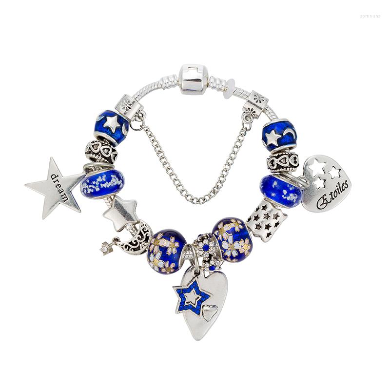 Charm Bracelets VIOVIA Blue Star Moon Handmade Bracelet & Bangles For Women Fashion Jewelry Fit Pan Original
Charm Bracelets VIOVIA Blue Star Moon Handmade Bracelet & Bangles For Women Fashion Jewelry Fit Pan Original